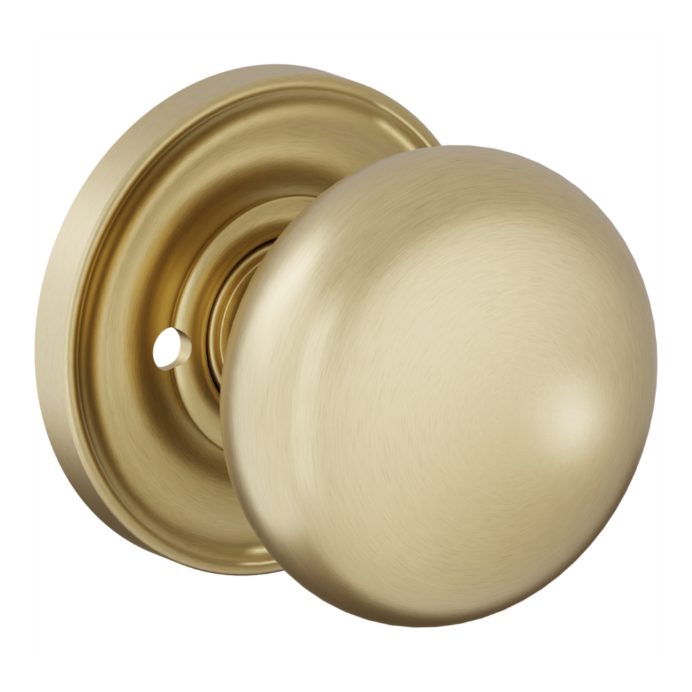 Baldwin 5083 Baltimore Knob Set with 5048-5148 Rose Lifetime (PVD) Satin Brass / Privacy / Reversible