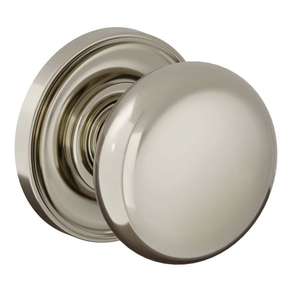 Baldwin 5083 Baltimore Knob Set with 5048-5148 Rose Lifetime (PVD) Polished Nickel / Passage / Reversible