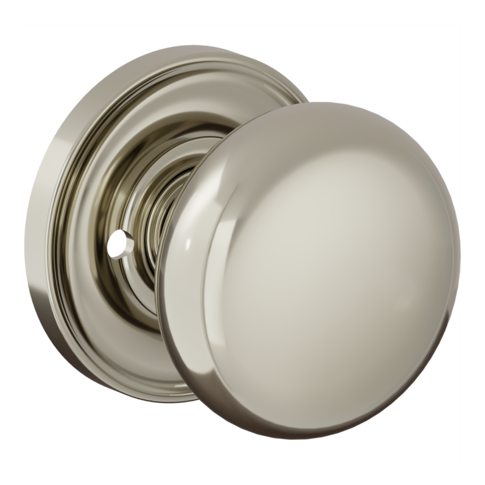 Baldwin 5083 Baltimore Knob Set with 5048-5148 Rose Lifetime (PVD) Polished Nickel / Privacy / Reversible