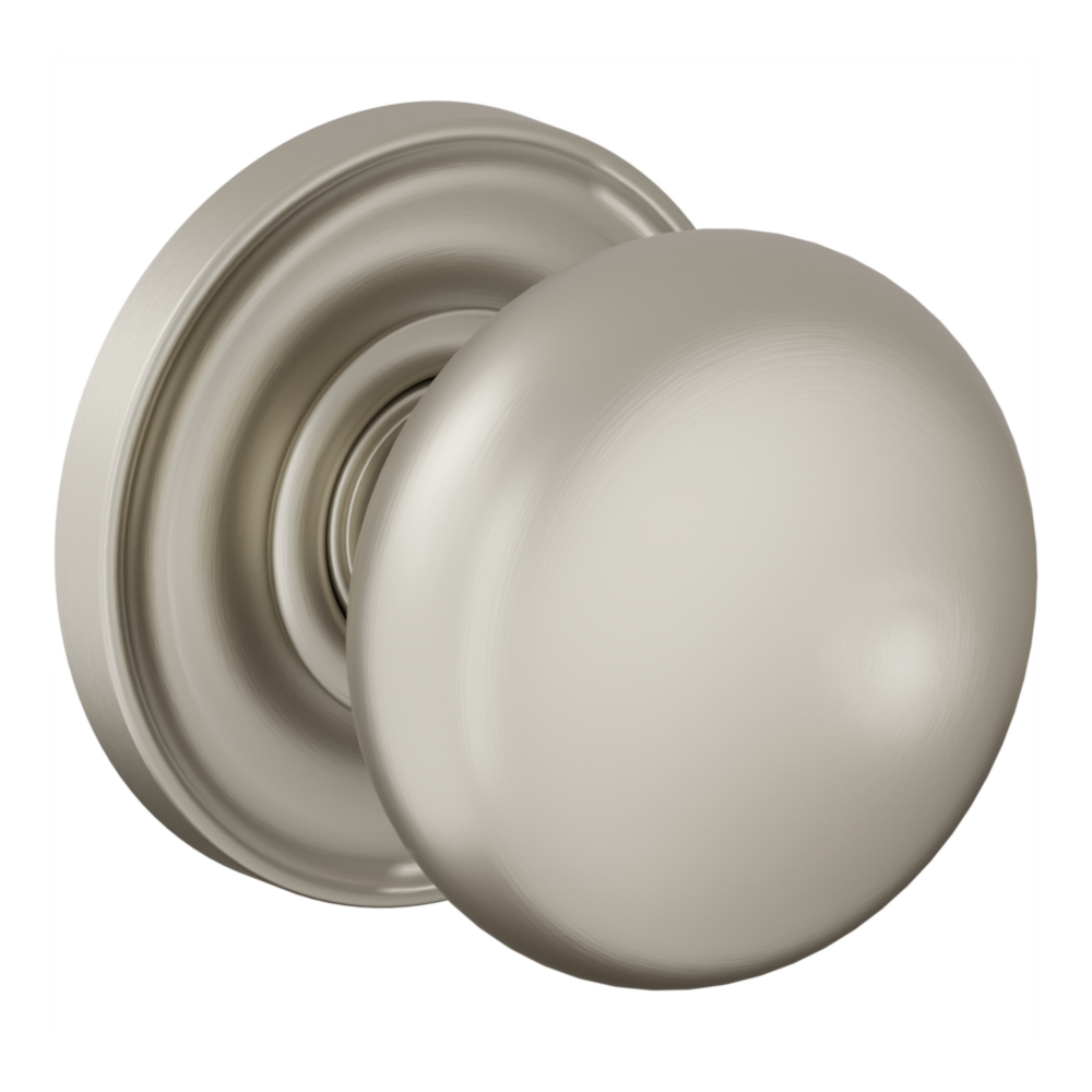 Baldwin 5083 Baltimore Knob Set with 5048-5148 Rose Lifetime (PVD) Satin Nickel / Passage / Reversible