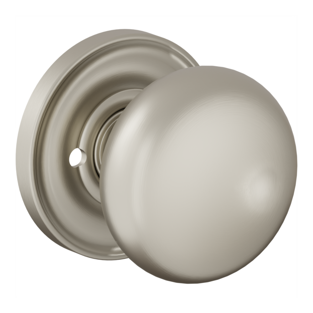 Baldwin 5083 Baltimore Knob Set with 5048-5148 Rose Lifetime (PVD) Satin Nickel / Privacy / Reversible