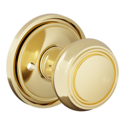 Baldwin 5087 Nashville Knob Set with 5070-5123 Rose Lifetime (PVD) Polished Brass / Privacy / Reversible