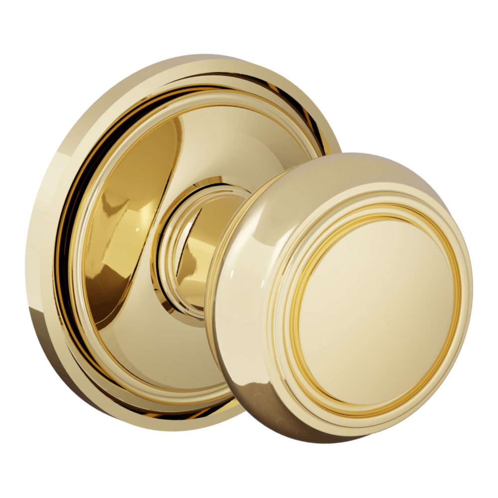 Baldwin 5087 Nashville Knob Set with 5070-5123 Rose Non-Lacquered Brass / Passage / Reversible