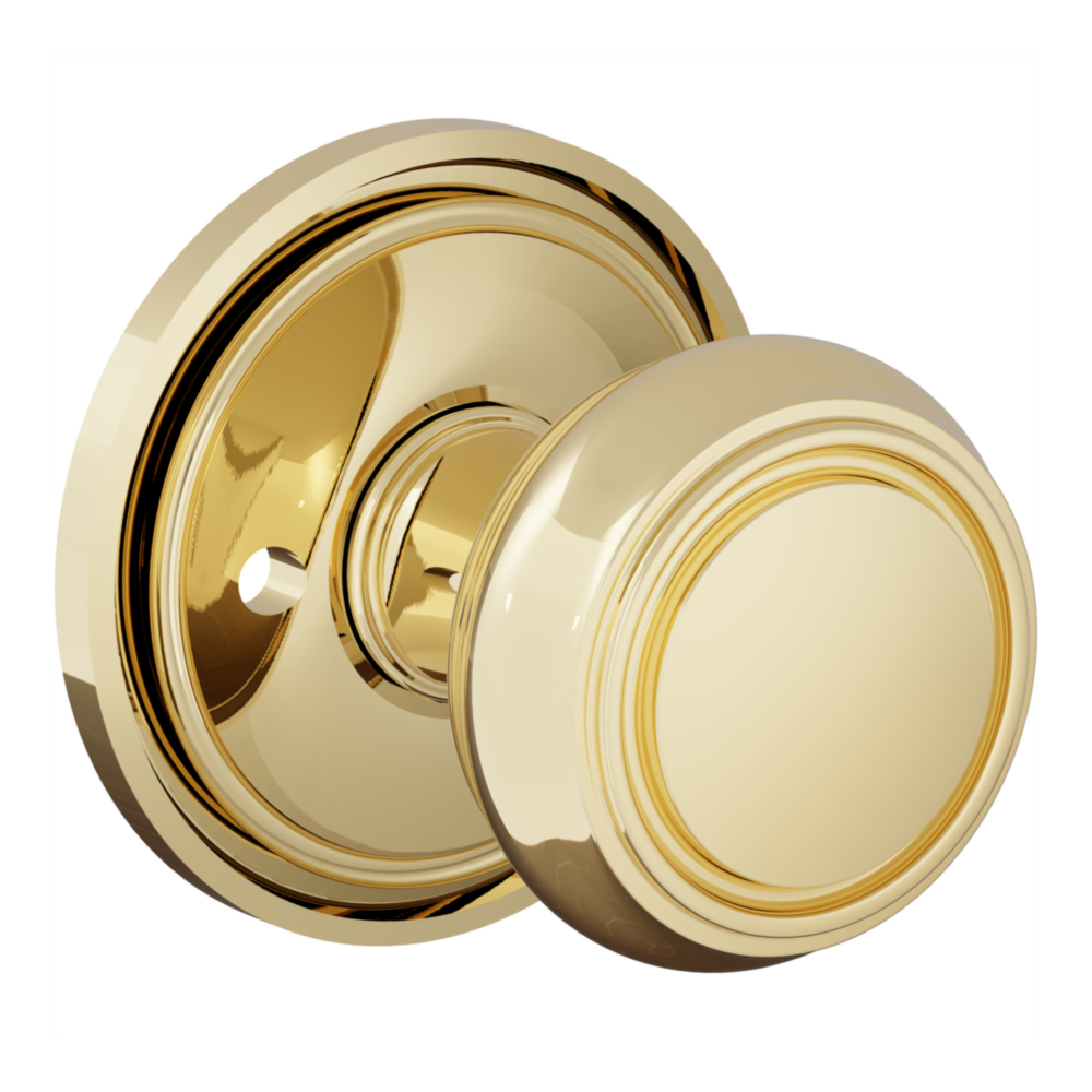 Baldwin 5087 Nashville Knob Set with 5070-5123 Rose Non-Lacquered Brass / Privacy / Reversible