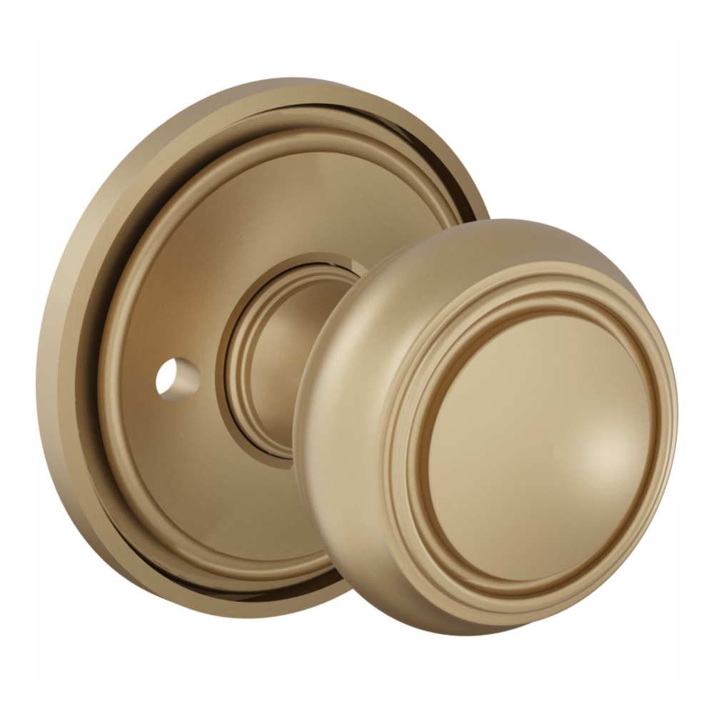 Baldwin 5087 Nashville Knob Set with 5070-5123 Rose Vintage Brass / Privacy / Reversible
