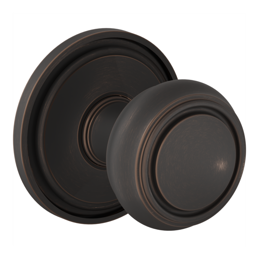 Baldwin 5087 Nashville Knob Set with 5070-5123 Rose Venetian Bronze / Passage / Reversible