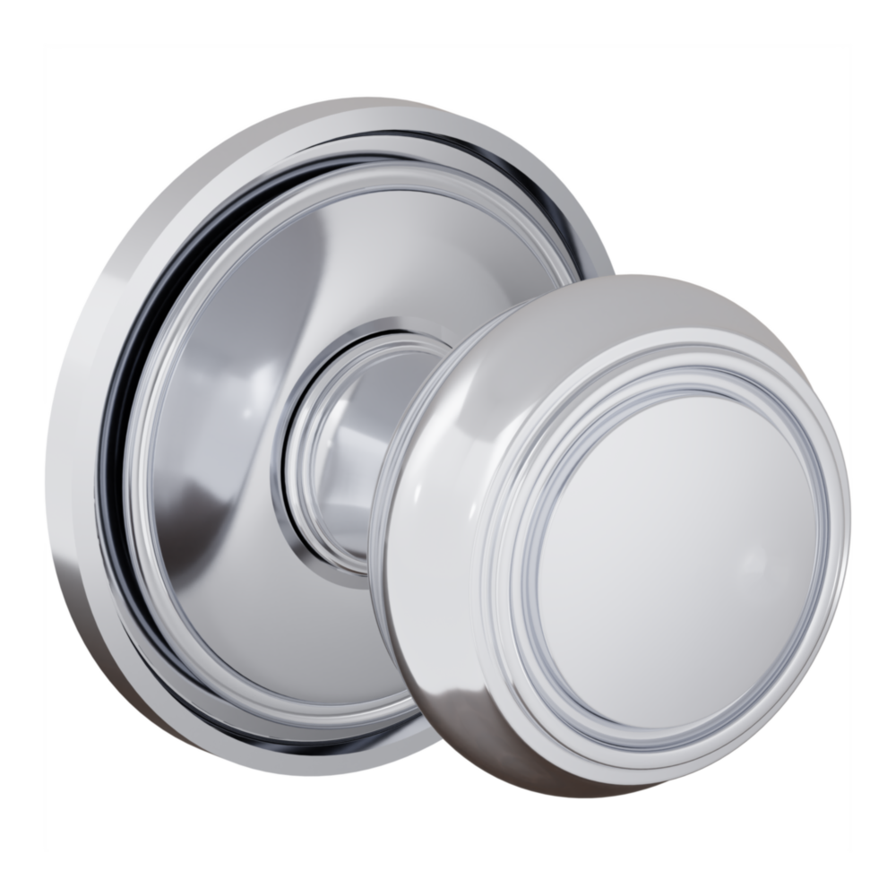 Baldwin 5087 Nashville Knob Set with 5070-5123 Rose Polished Chrome / Passage / Reversible