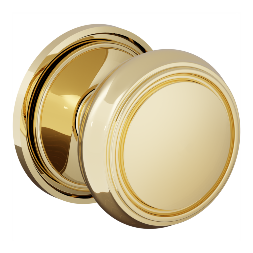 Baldwin 5088 Nashville Knob Set with 5070-5123 Rose Non-Lacquered Brass / Passage / Reversible