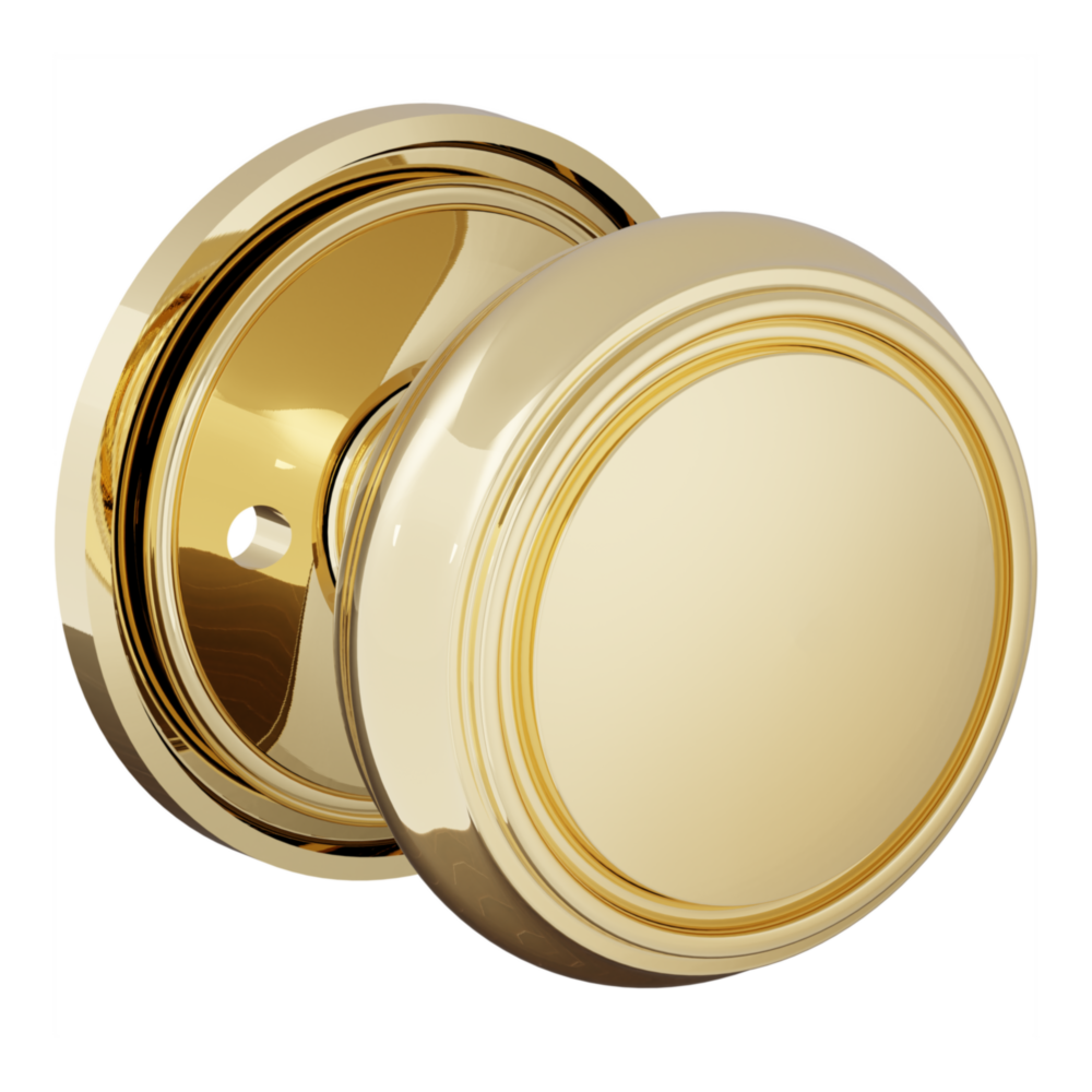 Baldwin 5088 Nashville Knob Set with 5070-5123 Rose Non-Lacquered Brass / Privacy / Reversible