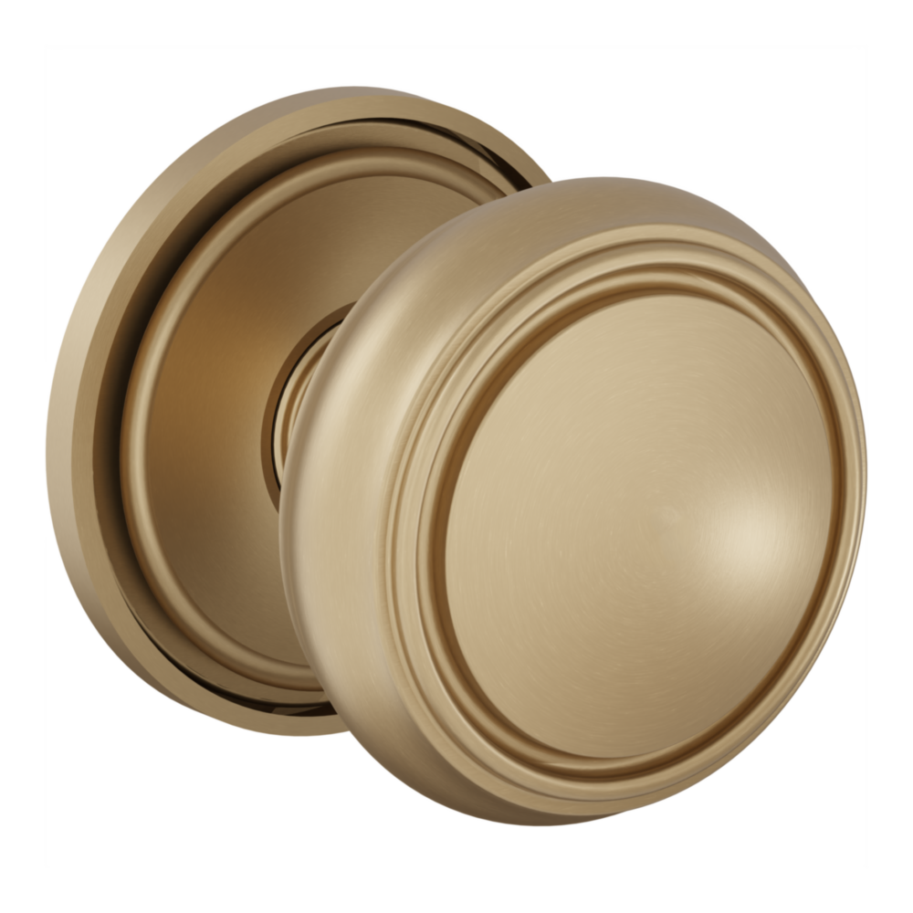Baldwin 5088 Nashville Knob Set with 5070-5123 Rose Vintage Brass / Passage / Reversible