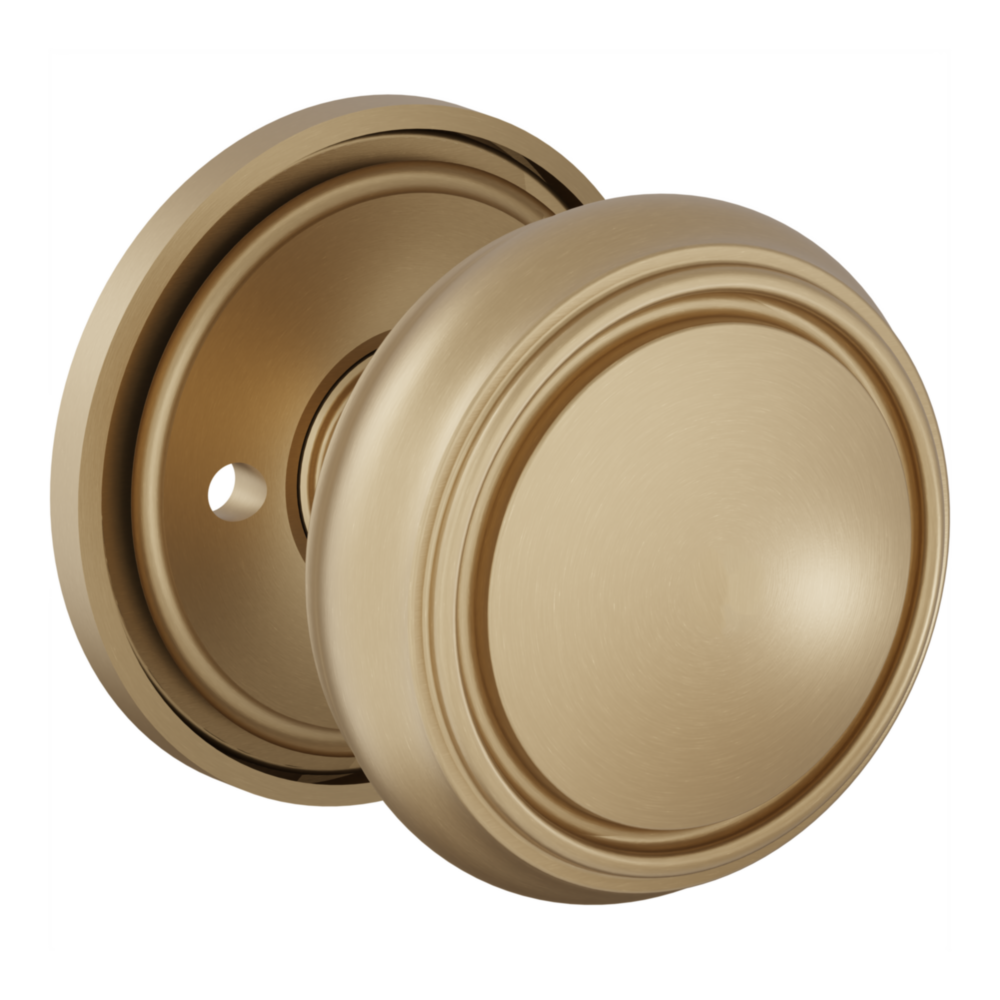 Baldwin 5088 Nashville Knob Set with 5070-5123 Rose Vintage Brass / Privacy / Reversible