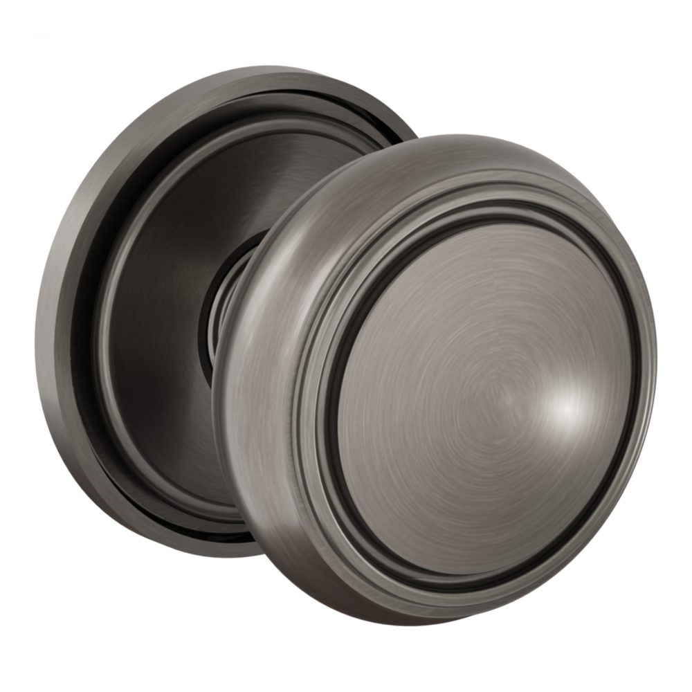 Baldwin 5088 Nashville Knob Set with 5070-5123 Rose Lifetime (PVD) Graphite Nickel / Passage / Reversible