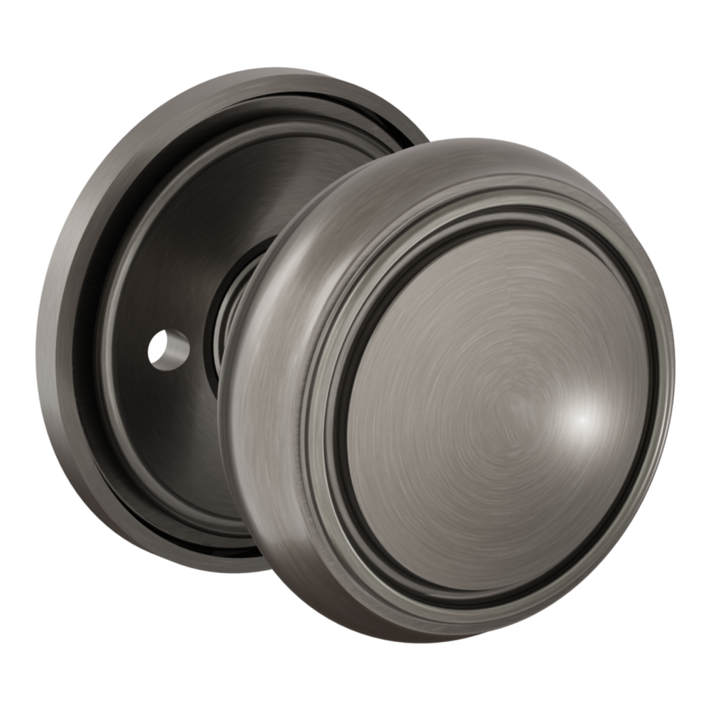 Baldwin 5088 Nashville Knob Set with 5070-5123 Rose Lifetime (PVD) Graphite Nickel / Privacy / Reversible