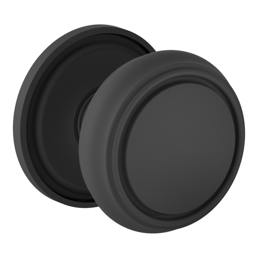 Baldwin 5088 Nashville Knob Set with 5070-5123 Rose Satin Black / Passage / Reversible