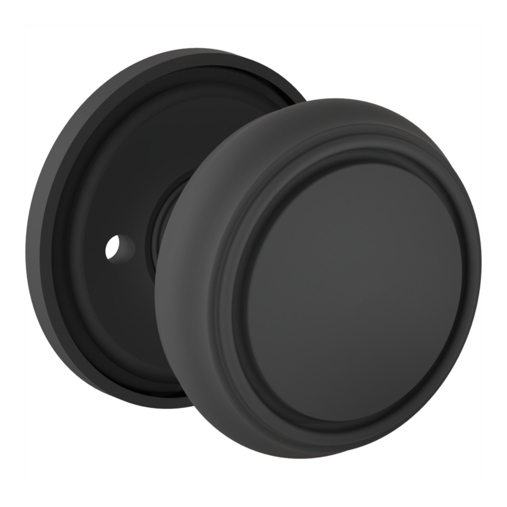 Baldwin 5088 Nashville Knob Set with 5070-5123 Rose Satin Black / Privacy / Reversible