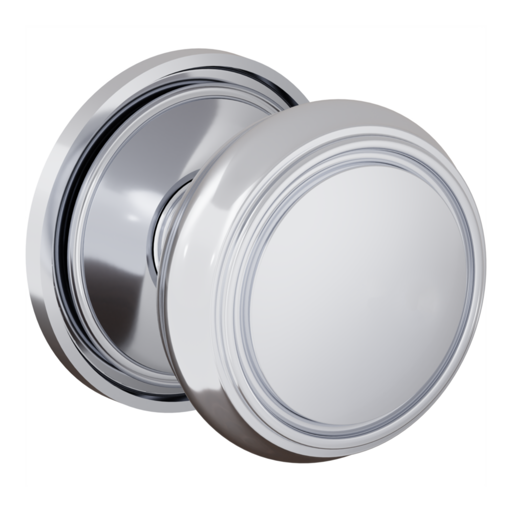 Baldwin 5088 Nashville Knob Set with 5070-5123 Rose Polished Chrome / Passage / Reversible