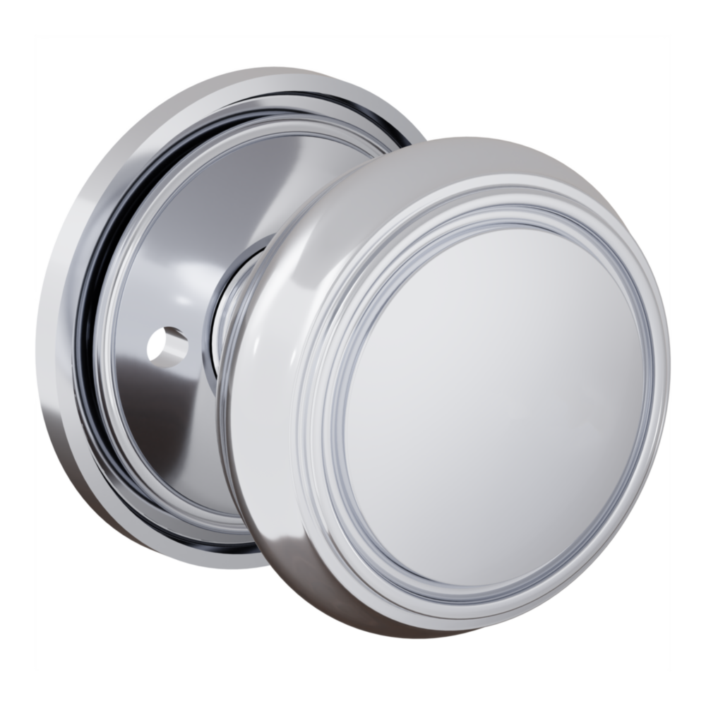 Baldwin 5088 Nashville Knob Set with 5070-5123 Rose Polished Chrome / Privacy / Reversible