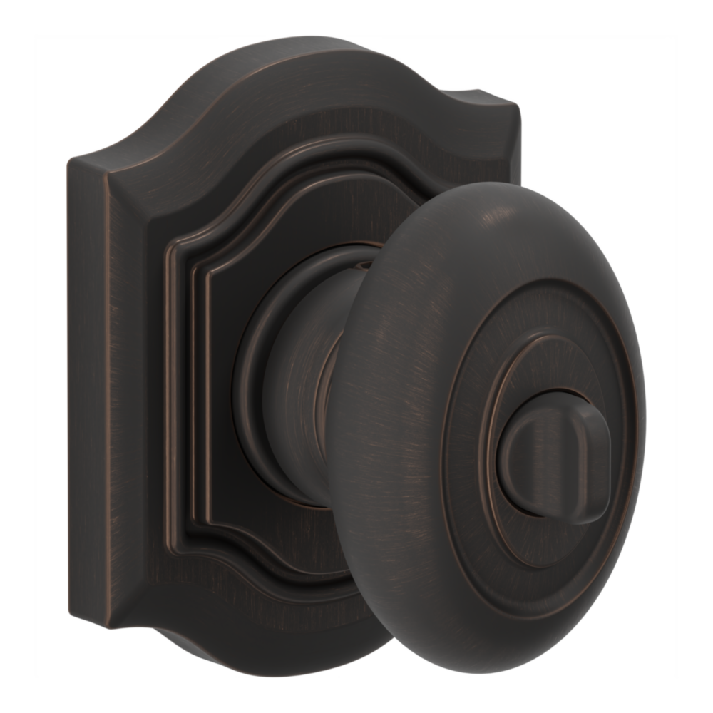 Baldwin Keyed Bethpage Knob Set with Bethpage Rose Venetian Bronze / Entry / Reversible