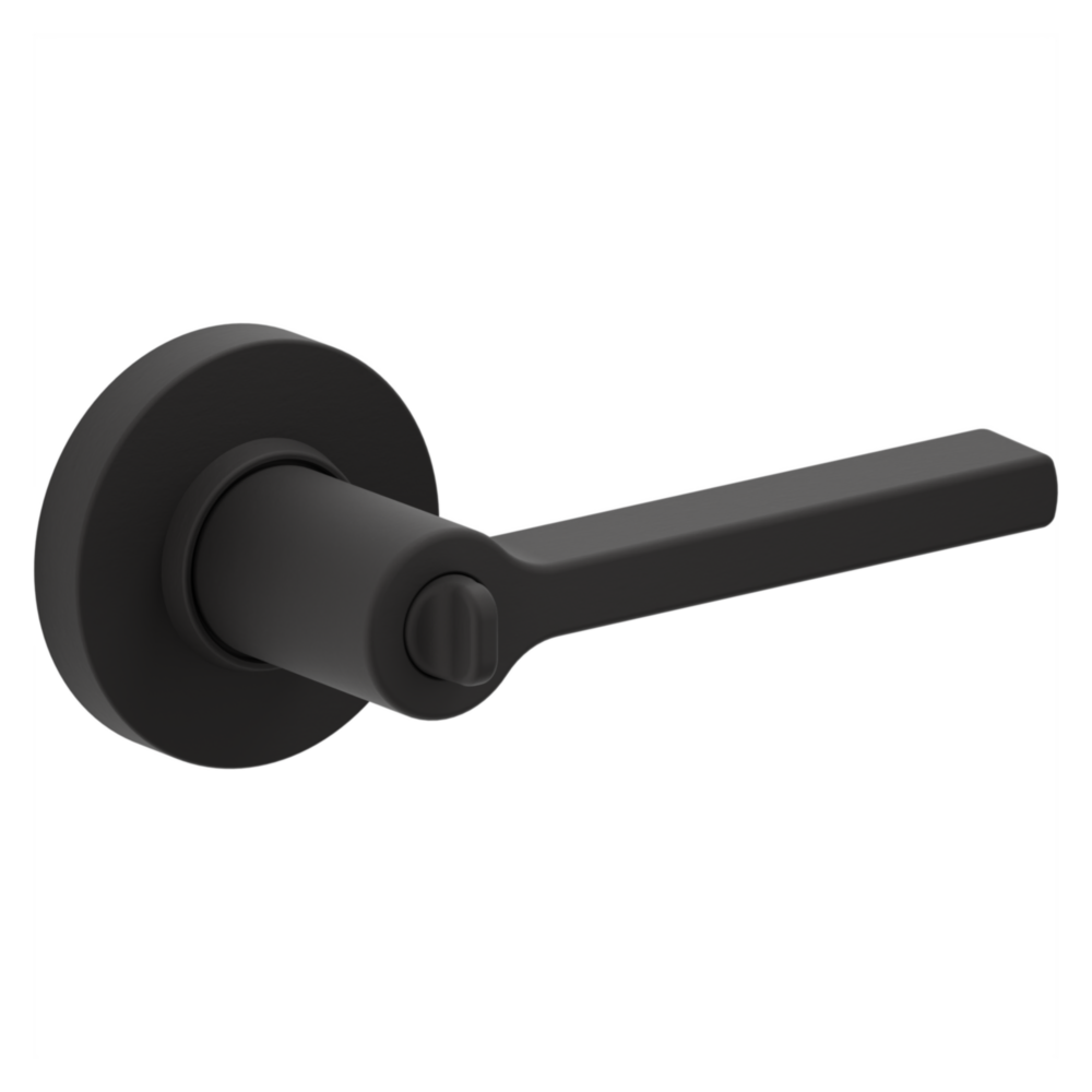 Baldwin Keyed Square Lever Set with Round Rose Oil-Rubbed Bronze / Entry / Reversible