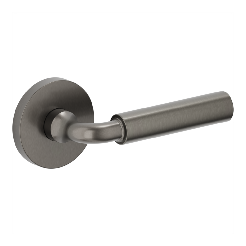Baldwin L031 Curved Gramercy Lever Set with 5046-5146 Rose Lifetime (PVD) Graphite Nickel / Passage / Reversible