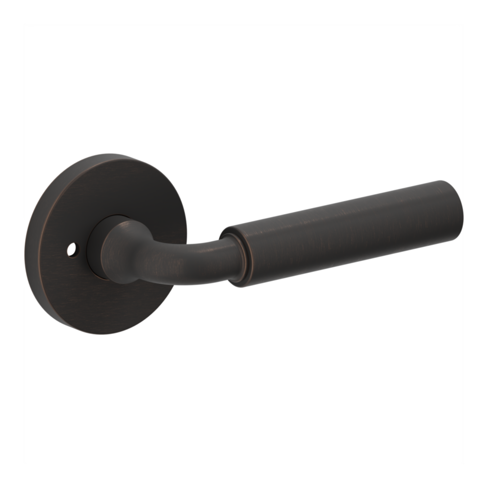 Baldwin L031 Curved Gramercy Lever Set with 5046-5146 Rose Venetian Bronze / Privacy / Reversible