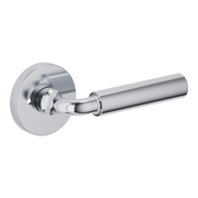 Baldwin L031 Curved Gramercy Lever Set with 5046-5146 Rose Polished Chrome / Privacy / Reversible