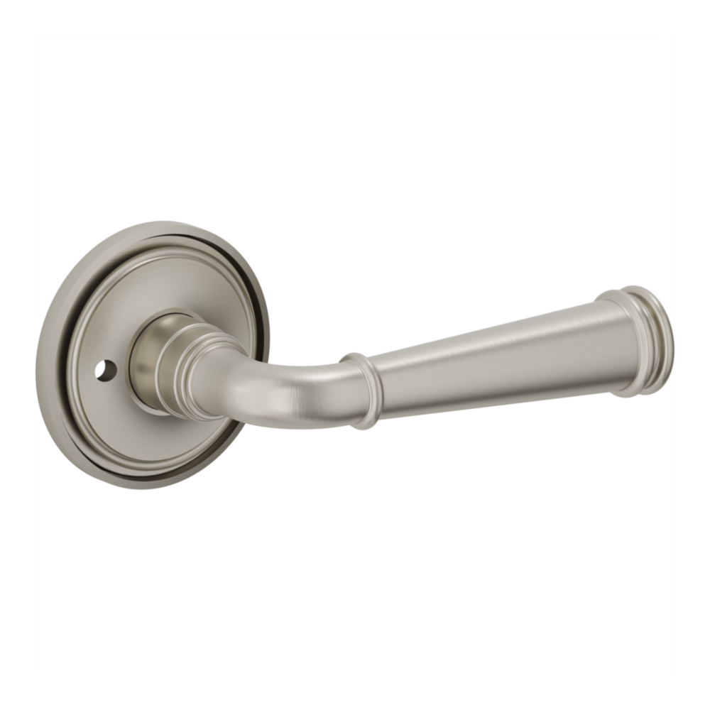 Baldwin L033 Briarcrest Lever Set with 5070-5123 Rose Lifetime (PVD) Satin Nickel / Privacy / Reversible