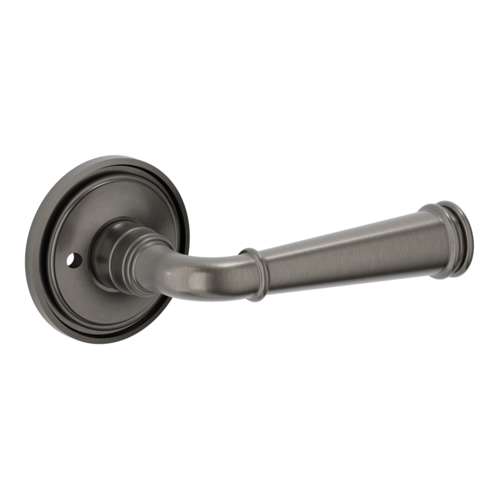 Baldwin L033 Briarcrest Lever Set with 5070-5123 Rose Lifetime (PVD) Graphite Nickel / Privacy / Reversible