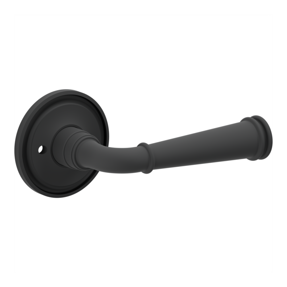 Baldwin L033 Briarcrest Lever Set with 5070-5123 Rose Satin Black / Privacy / Reversible