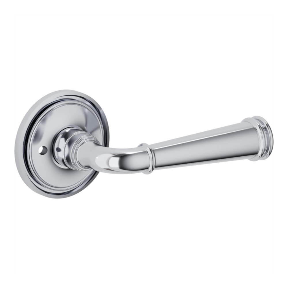 Baldwin L033 Briarcrest Lever Set with 5070-5123 Rose Polished Chrome / Privacy / Reversible