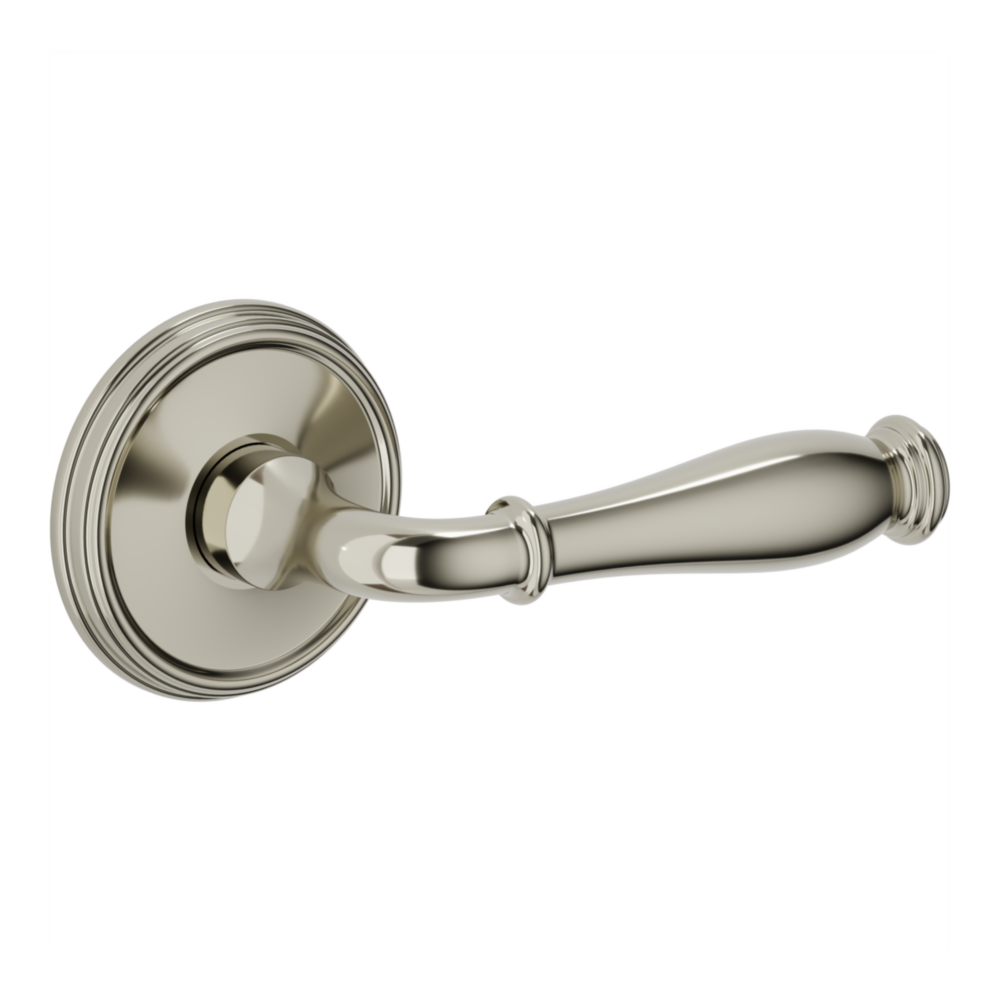 Baldwin L034 Nashville Lever Set with 5078-5134 Rose Lifetime (PVD) Polished Nickel / Passage / Reversible