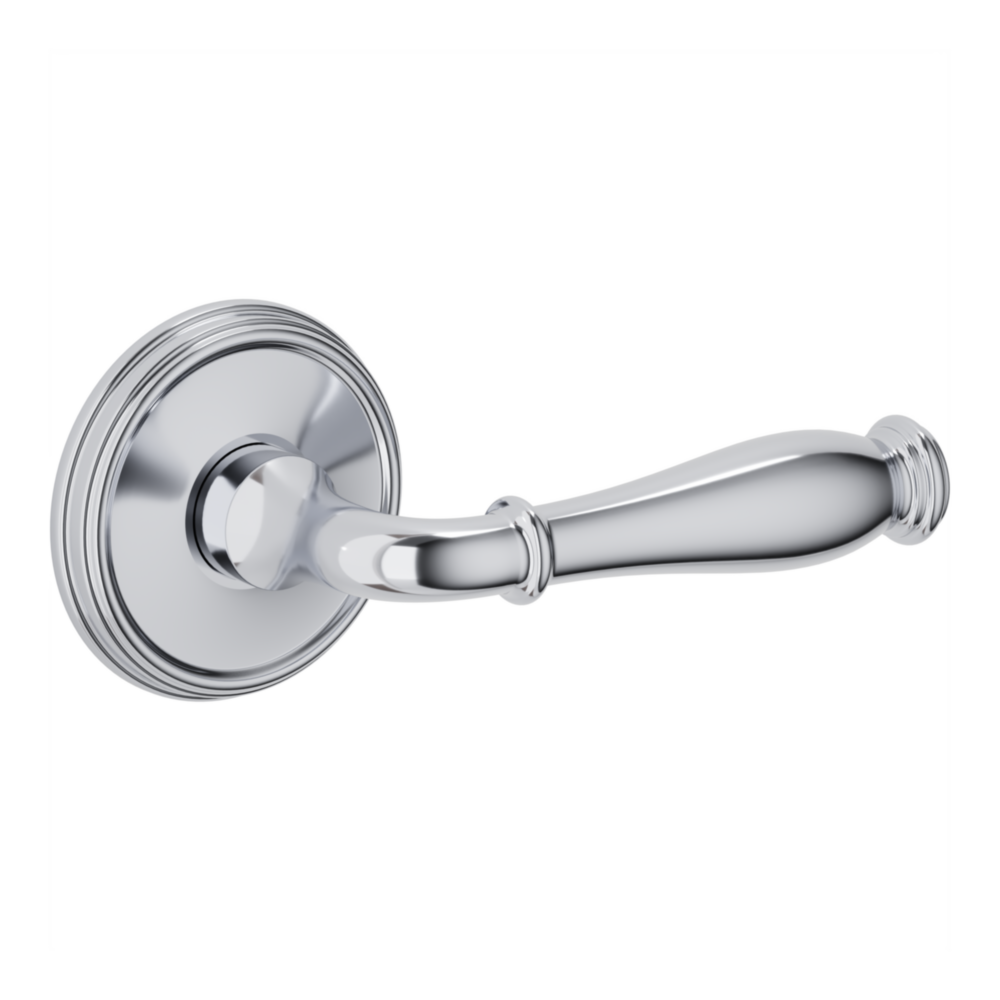 Baldwin L034 Nashville Lever Set with 5078-5134 Rose Polished Chrome / Passage / Reversible