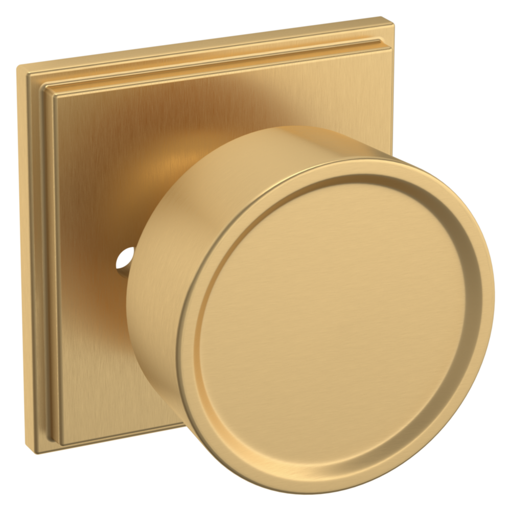 Baldwin K008 Hollywood Hills Knob Set with R050 Rose Vintage Brass / Privacy / Reversible