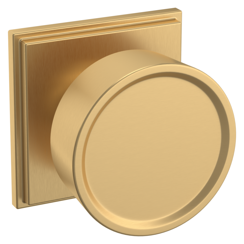 Baldwin K009 Hollywood Hills Knob Set with R050 Rose Vintage Brass / Passage / Reversible