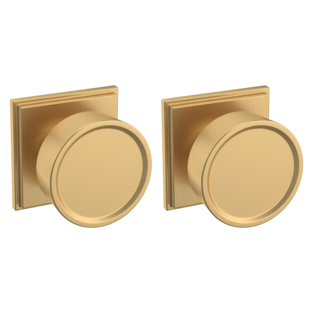 Baldwin K009 Hollywood Hills Knob Set with R050 Rose Vintage Brass / Passage / Reversible
