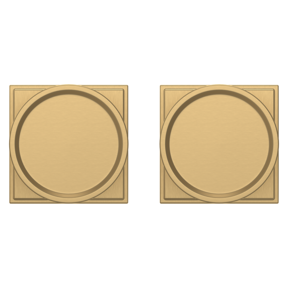 Baldwin K009 Hollywood Hills Knob Set with R050 Rose Vintage Brass / Passage / Reversible