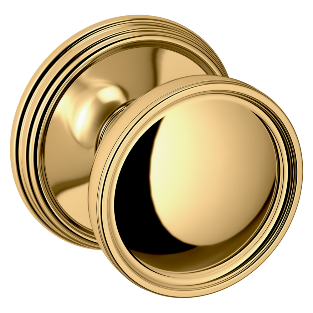 Baldwin K012 Tulip Knob Set with 5078 Rose Lifetime (PVD) Polished Brass / Passage / Reversible