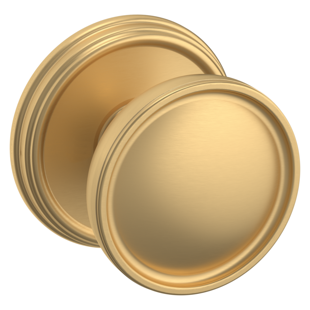 Baldwin K012 Tulip Knob Set with 5078 Rose Vintage Brass / Passage / Reversible