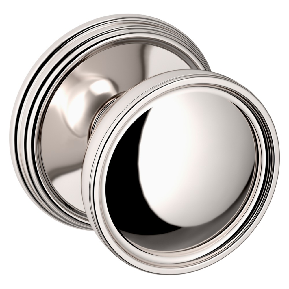 Baldwin K012 Tulip Knob Set with 5078 Rose Lifetime (PVD) Polished Nickel / Passage / Reversible