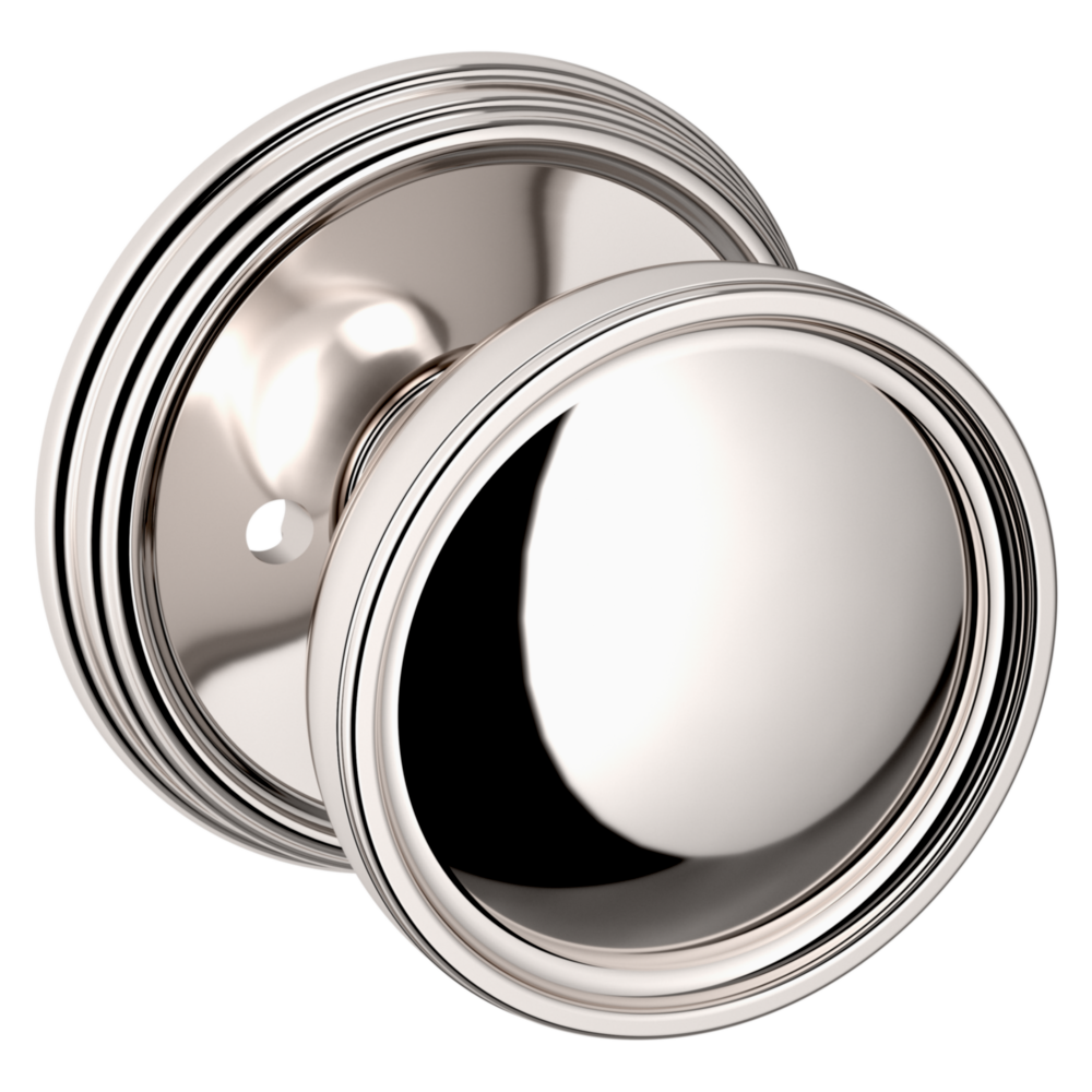 Baldwin K012 Tulip Knob Set with 5078 Rose Lifetime (PVD) Polished Nickel / Privacy / Reversible