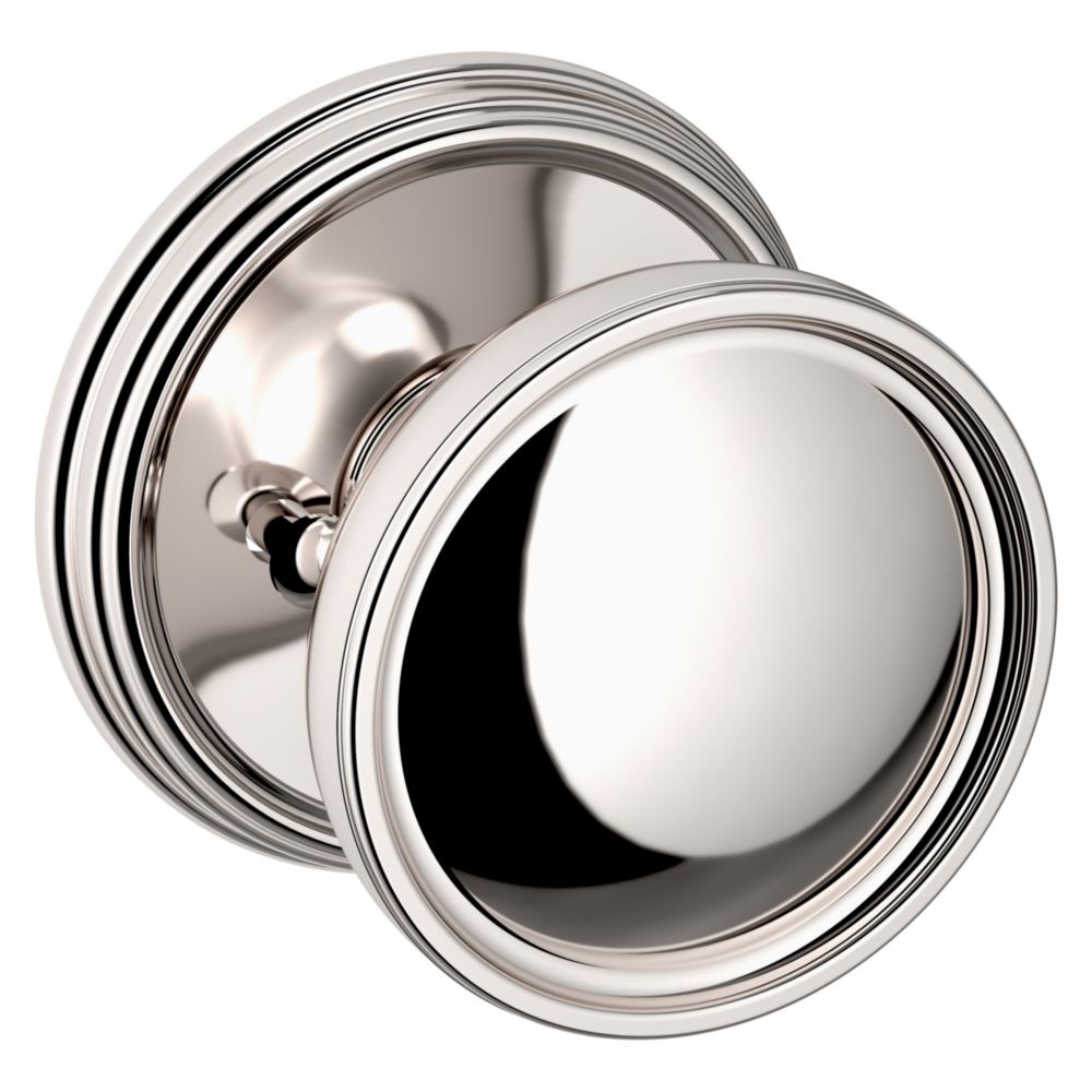 Baldwin K012 Tulip Knob Set with 5078 Rose Lifetime (PVD) Polished Nickel / Privacy / Reversible