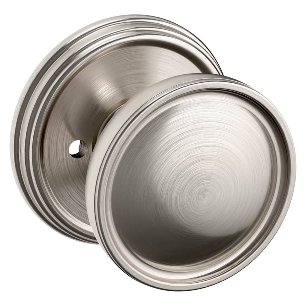 Baldwin K012 Tulip Knob Set with 5078 Rose Lifetime (PVD) Satin Nickel / Privacy / Reversible
