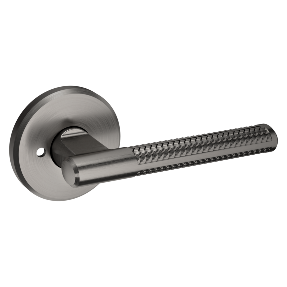 Baldwin L015 Contemporary Straight Lever Set with R016 Rose Lifetime (PVD) Graphite Nickel / Privacy / Reversible