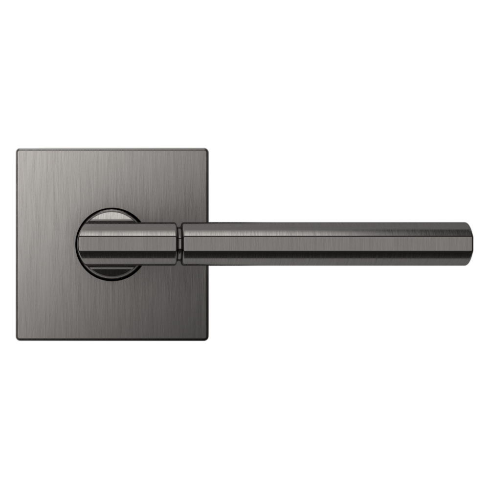 Baldwin L021 Contemporary Straight Lever Set with R017 Rose Lifetime (PVD) Graphite Nickel / Passage / Reversible