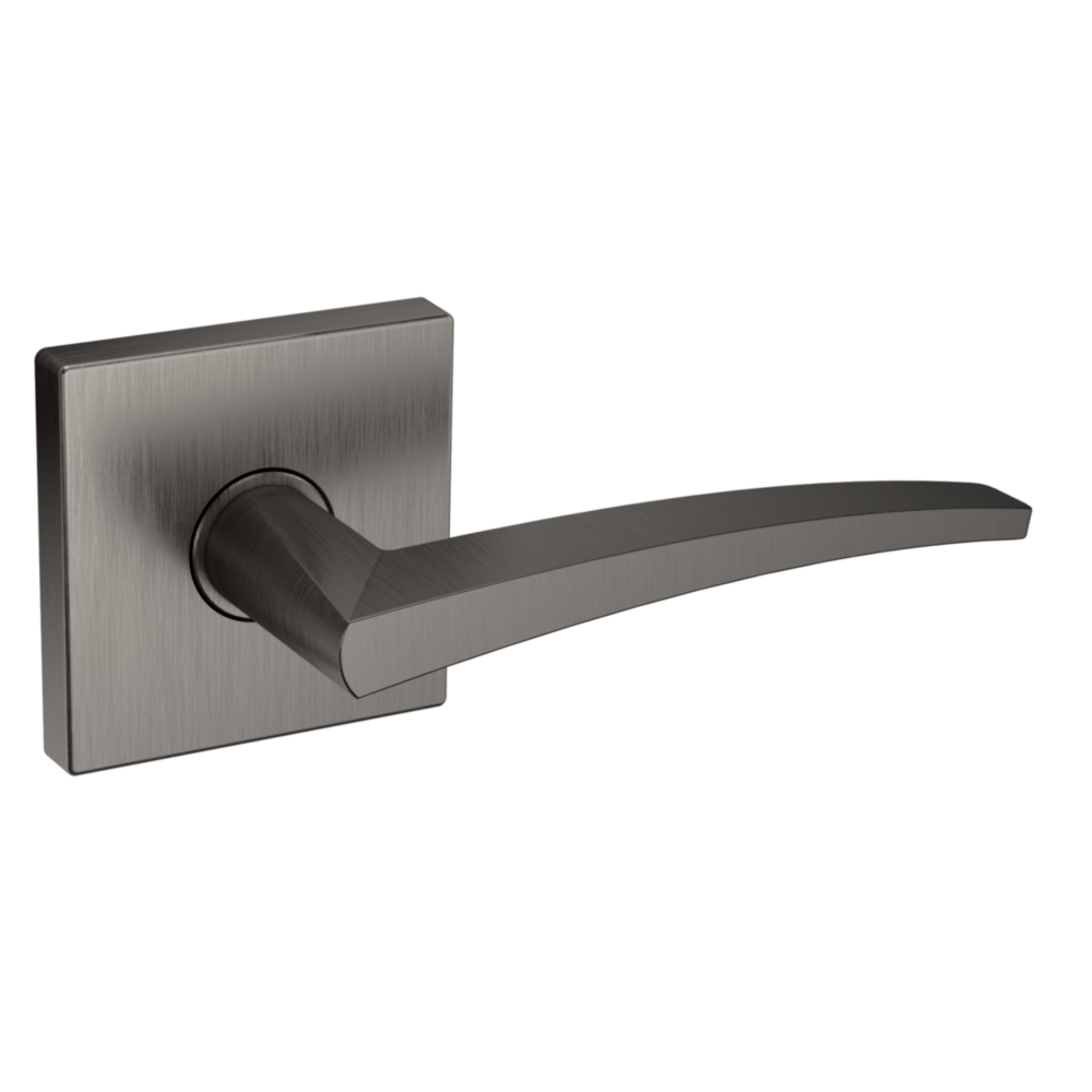 Baldwin L022 Contemporary Straight Lever Set with R017 Rose Lifetime (PVD) Graphite Nickel / Passage / Reversible