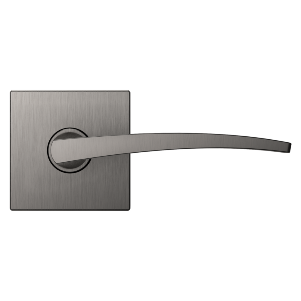 Baldwin L022 Contemporary Straight Lever Set with R017 Rose Lifetime (PVD) Graphite Nickel / Passage / Reversible
