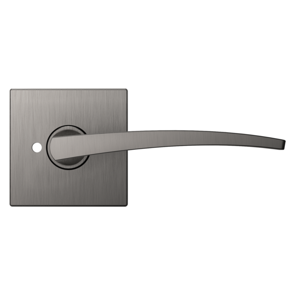 Baldwin L022 Contemporary Straight Lever Set with R017 Rose Lifetime (PVD) Graphite Nickel / Privacy / Reversible