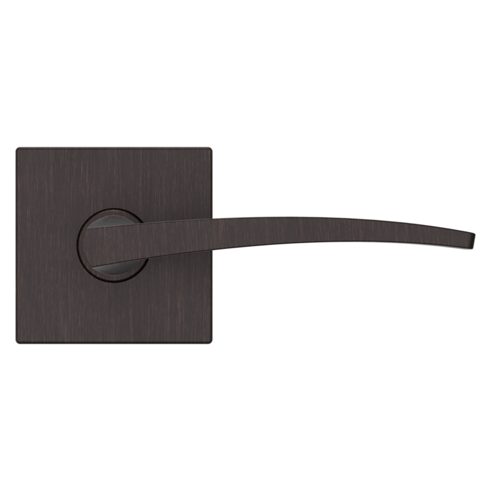 Baldwin L022 Contemporary Straight Lever Set with R017 Rose Venetian Bronze / Passage / Reversible