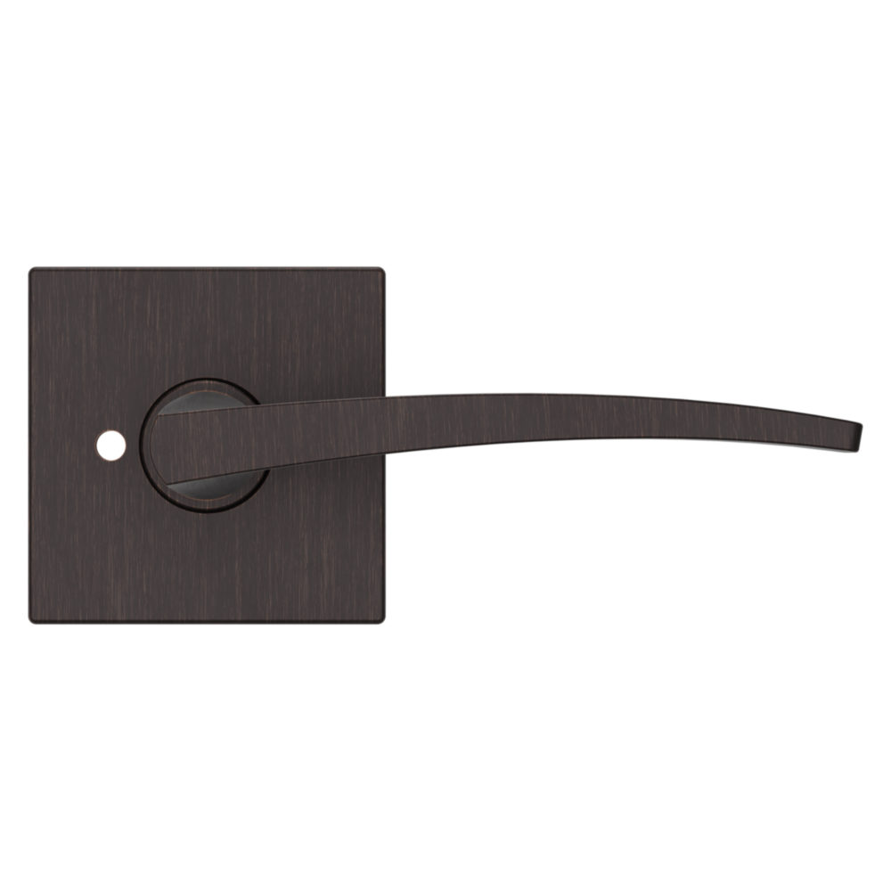 Baldwin L022 Contemporary Straight Lever Set with R017 Rose Venetian Bronze / Privacy / Reversible