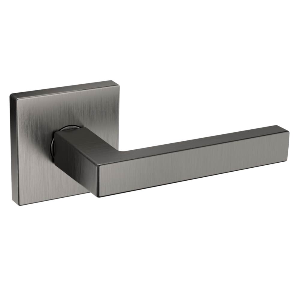Baldwin L023 Contemporary Straight Lever Set with R017 Rose Lifetime (PVD) Graphite Nickel / Passage / Reversible